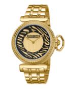 38mm Zebra Bracelet Watch, Black/gold