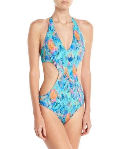Printed Halter Monokini