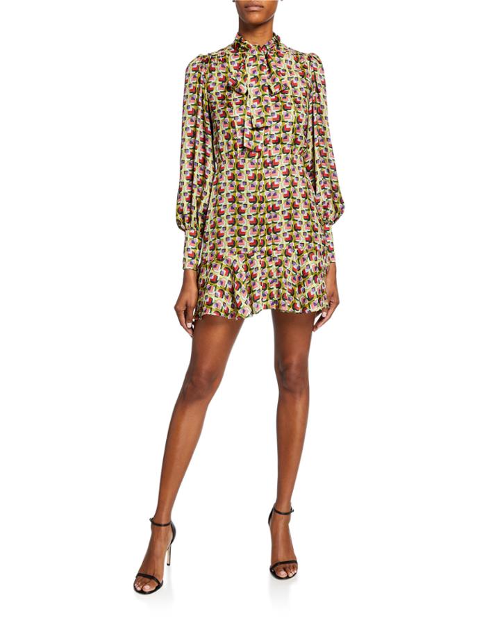 Mirene Tie-neck Geo-print