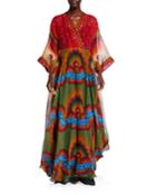Abito Da Sera Printed V Neck