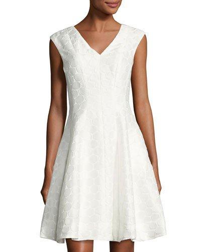 V-neck Circle-print Dress