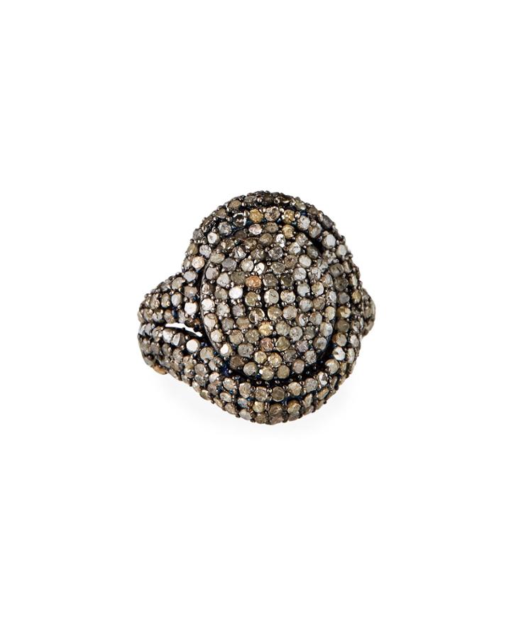 Champagne Diamond Pave Ring,