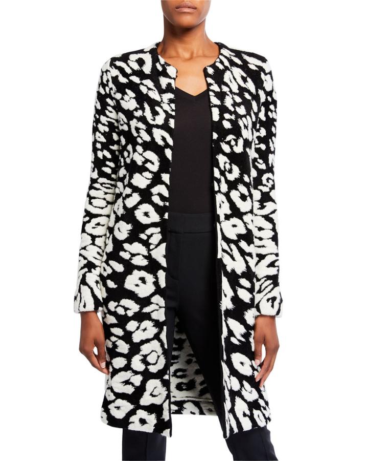 Leopard-print Wool Cardigan