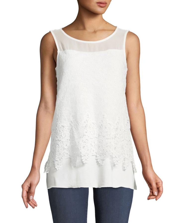 Double-layered Crochet Illusion Tank