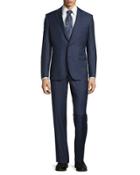 Modern-fit Two-piece Suit, Navy Plaid