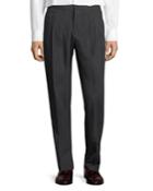 Men's Drawstring-waist Stretch-cotton Pleated