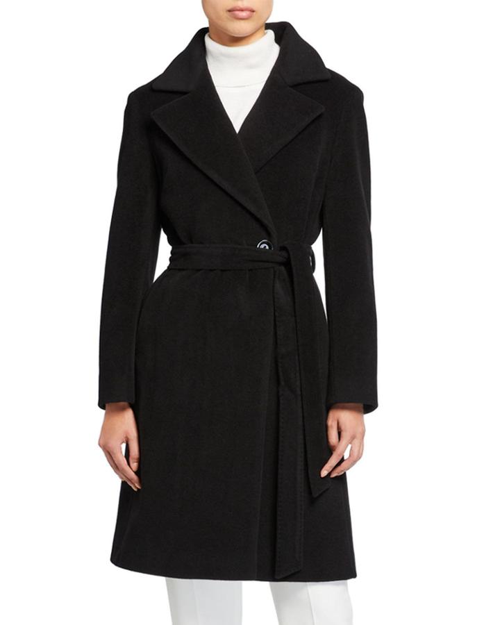 Long Wrap Belted Coat