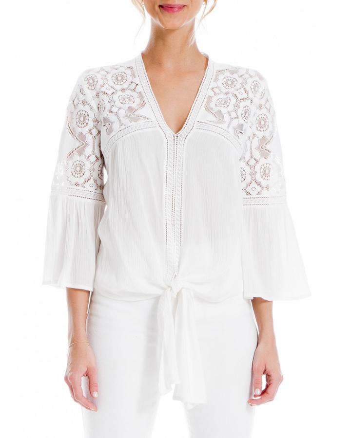 V-neck Tie-front