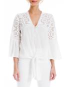 V-neck Tie-front