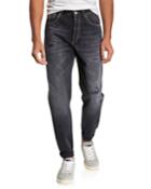 Men's Dark Wash Straight-leg Denim Jeans