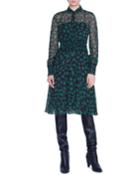 Animal-print Ruffled Chiffon