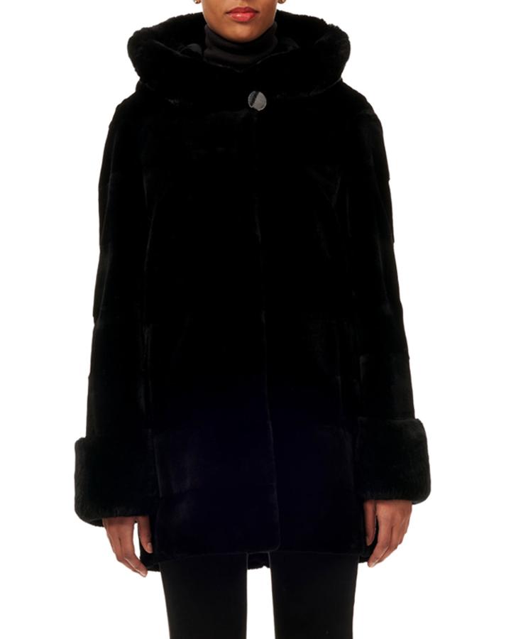 Sheared Rabbit Fur Hooded Parka