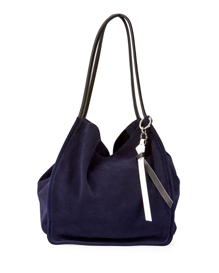 Extra-large Suede Tote Bag, Blue