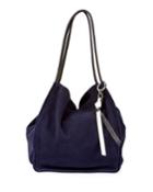 Extra-large Suede Tote Bag, Blue