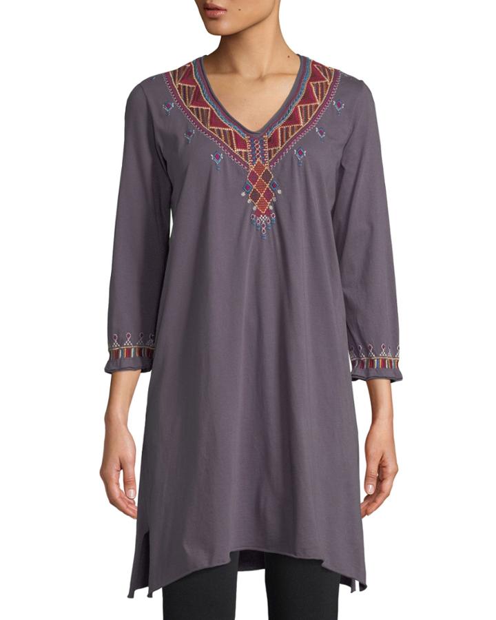 Marjan Embroidered Cotton Tunic Dress