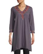 Marjan Embroidered Cotton Tunic Dress
