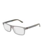Square Plastic Optical Glasses, Dark Gray