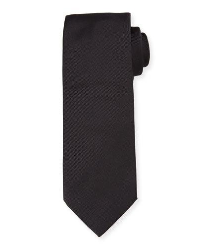 Solid Silk Tie, Dark Gray