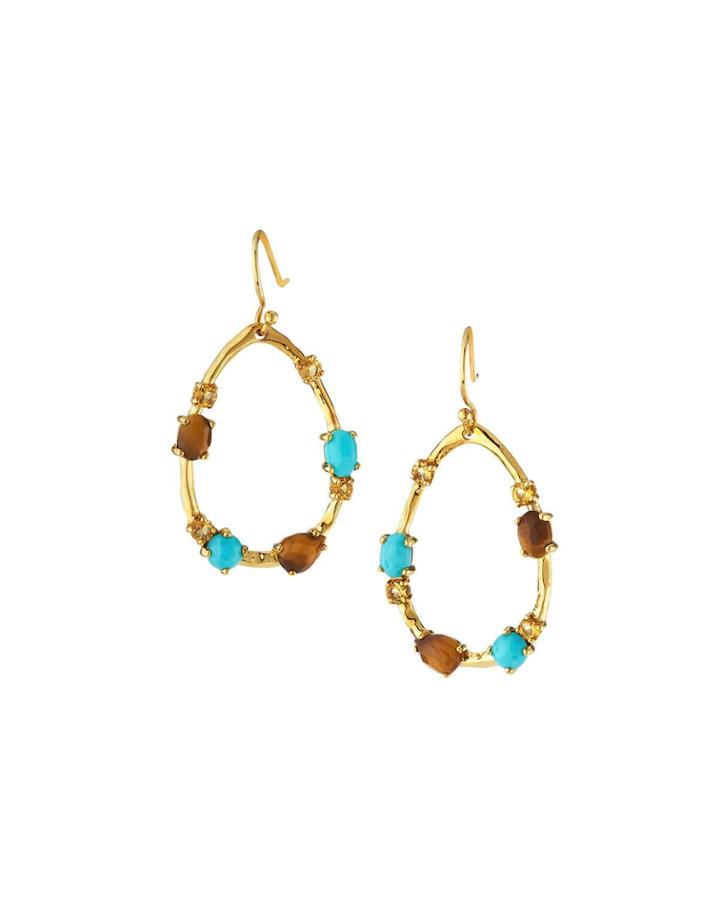 18k Rock Candy Multi-stone Medium-frame Earrings In Calabria