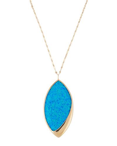 14k Electrifying Marquise Opal Doublet Pendant Necklace