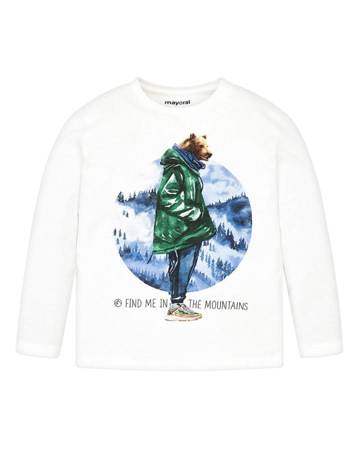 Boy's Graphic Bear Long-sleeve Tee,