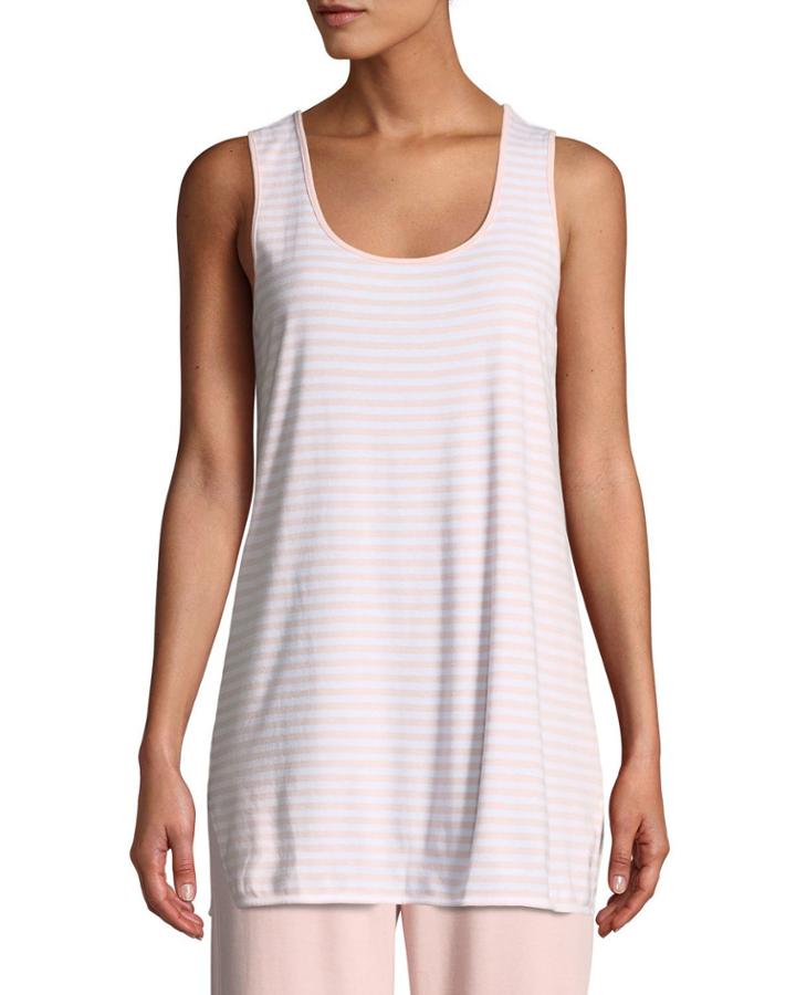 Petite Long Striped Scoop-neck Tunic/tank