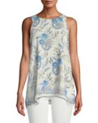 Floral-printed Georgette Trapeze Blouse