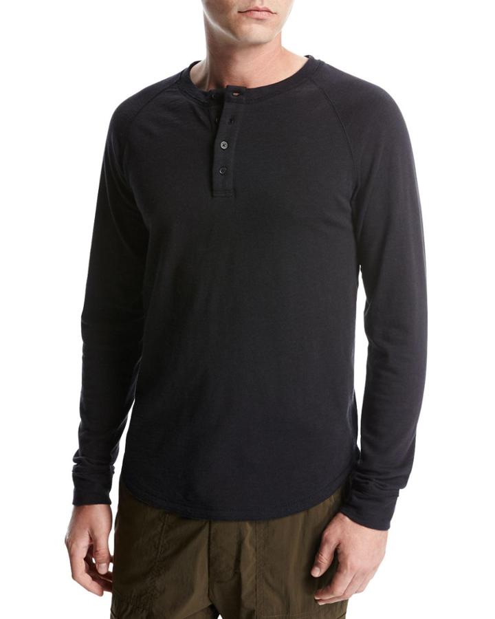 Heavy Slub Raglan Henley T-shirt