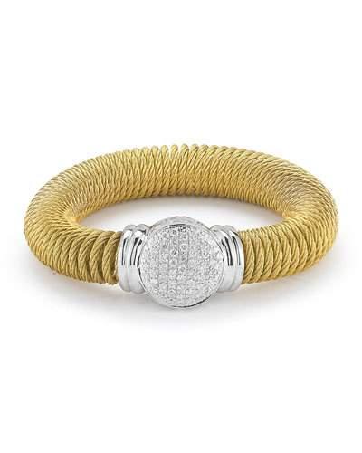 Classique Cable Spring Coil Bracelet W/ Pave Diamond