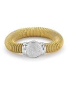 Classique Cable Spring Coil Bracelet W/ Pave Diamond