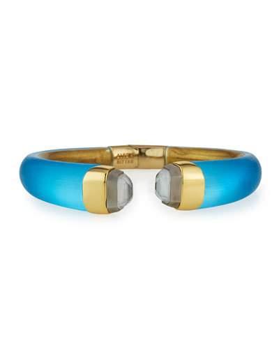 Mirrored Crystal Break-hinge Bracelet, Azure