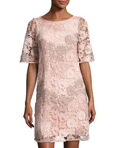 Floral-lace Shift Dress,