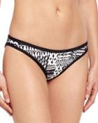 Cosmo Pattern Bikini Swim Bottom, Black