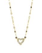 14k Pave Diamond Mini Heart Charm Necklace