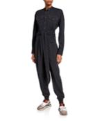 Wool-blend Tie-waist Jumpsuit