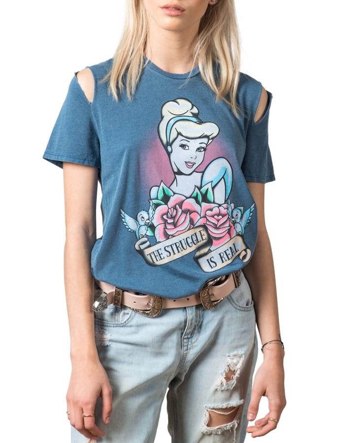 Disney Cinderella Struggle Is Real Distressed Graphic Tee