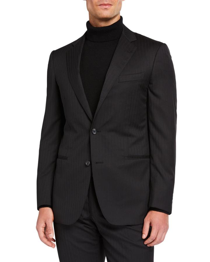 Men's Pinstriped Wool Two-piece