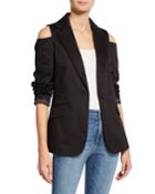 Cold-shoulder Button-front Blazer