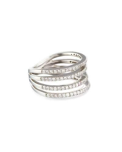 18k White-gold 4-row Diamond Ring,