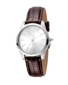32mm Relaxed Velvet Leather Watch, Brown