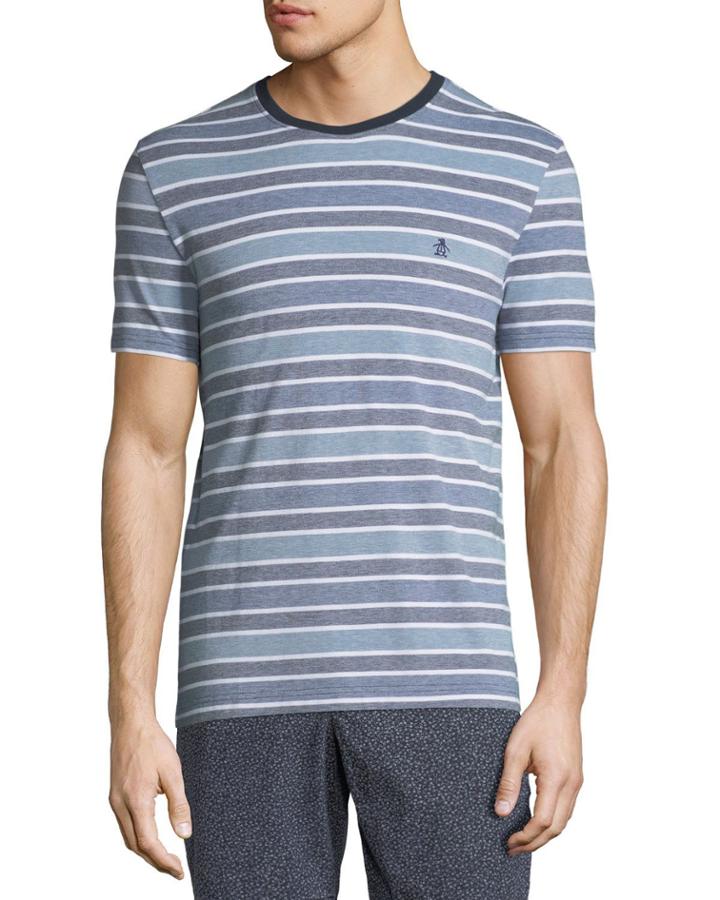 Striped Pique-knit Ringer Tee