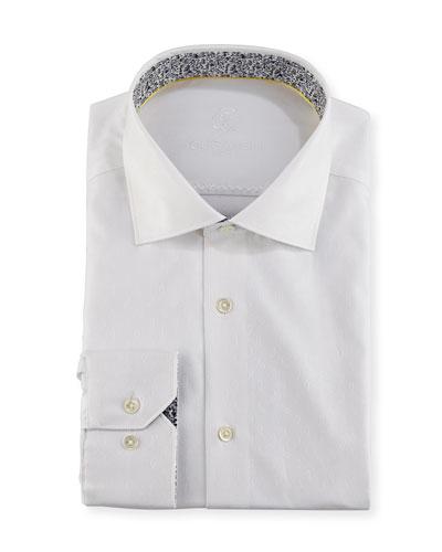 Point-collar Paisley Dress