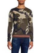 Men's Cashmere-blend Camo & Floral-print