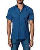 Semi-fitted Windowpane Short-sleeve Sport