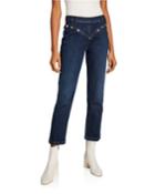 Le High Straight Embellished Jeans