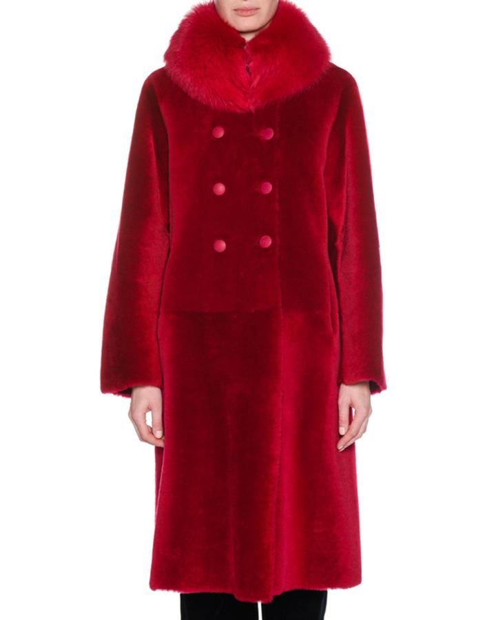 Reversible Double-breasted Lamb Shearling Fur