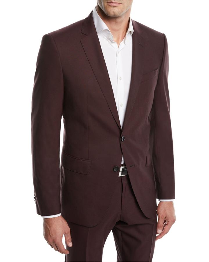 Men's Huge Genius Solid Slim-fit Two-piece Wool