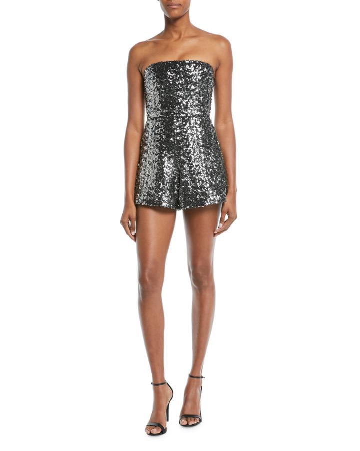 Rosemary Sequin Strapless Romper