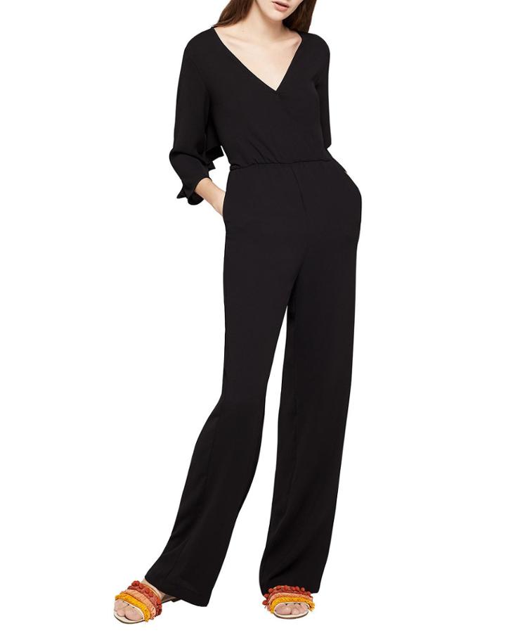 Ruffle Back V-neck Jumpsuit