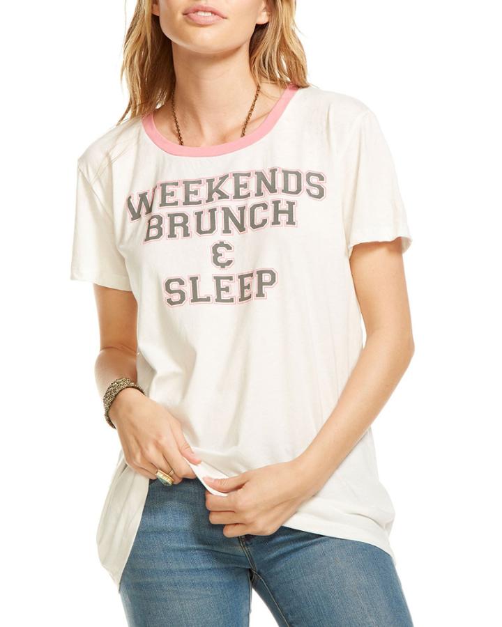 Weekends Brunch & Sleep Ringer Tee